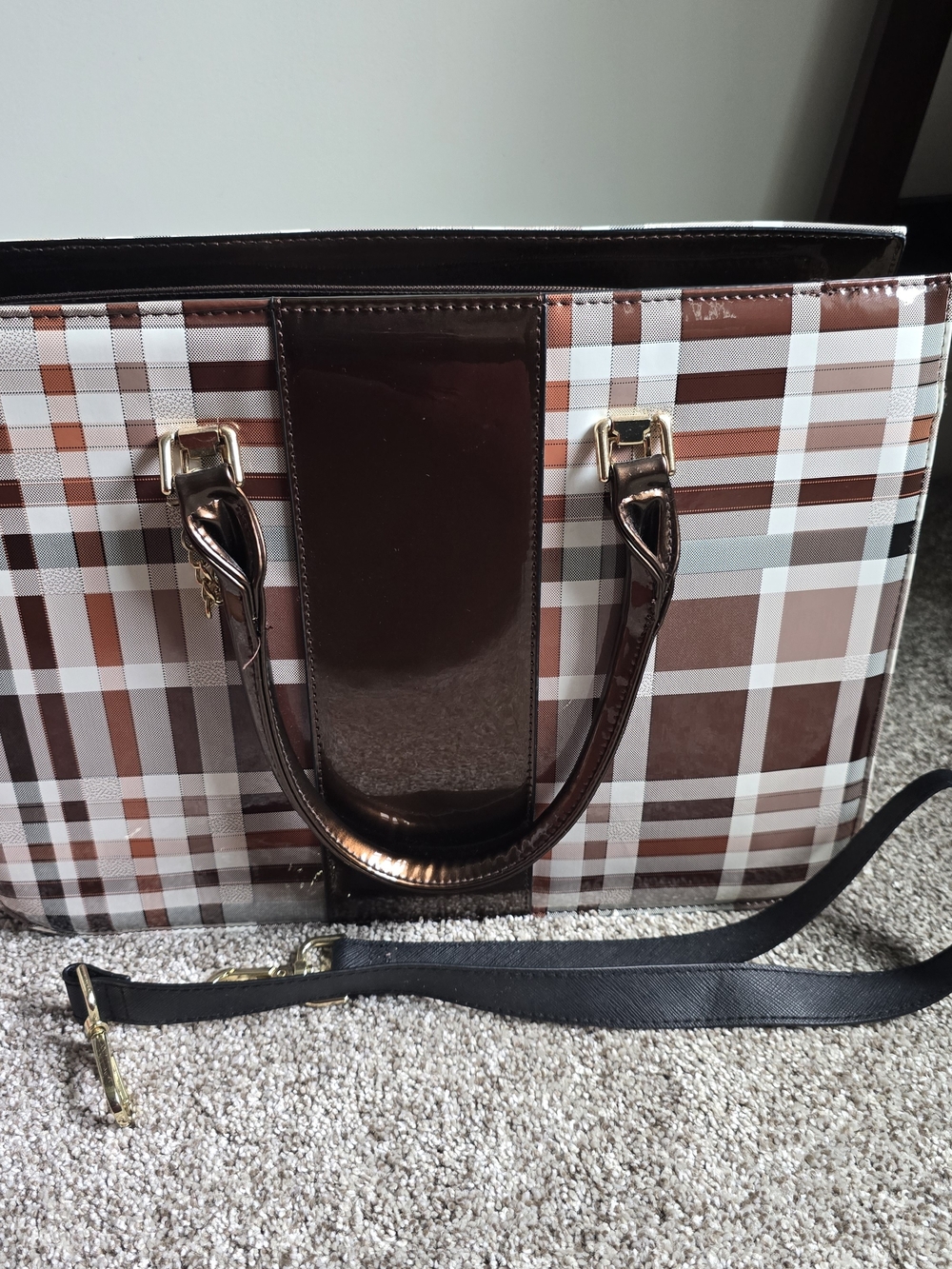 Multicolored Plaid Multi-Purpose Handbag